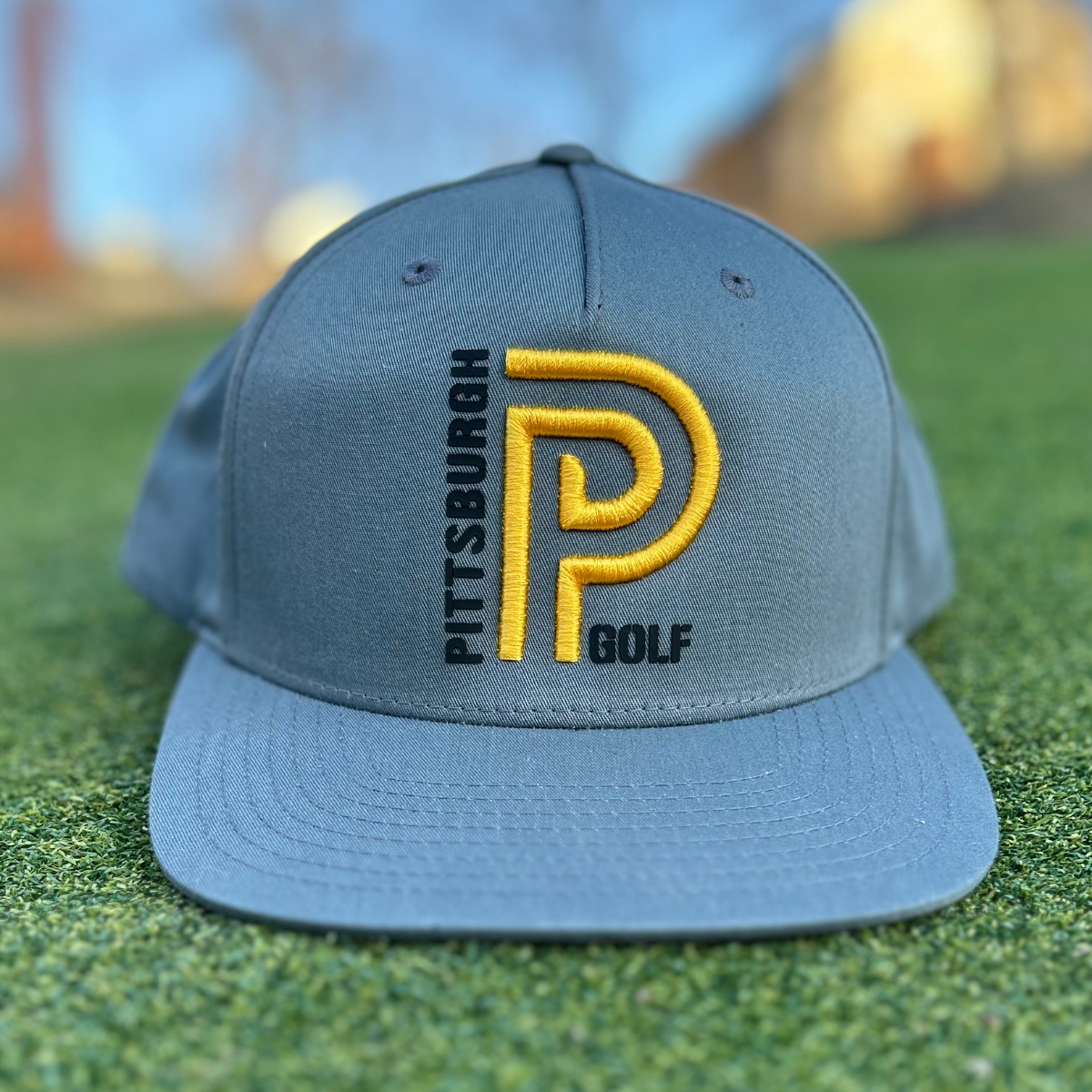 Premium Pittsburgh Golf Hat (5 Panel Mid Structured)