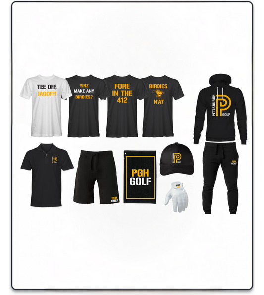 Pittsburgh Golf Eagle package, T-Shirts, Polo, golf, Golf towel, Hat, Golf Glove, Hoodie, Joggers